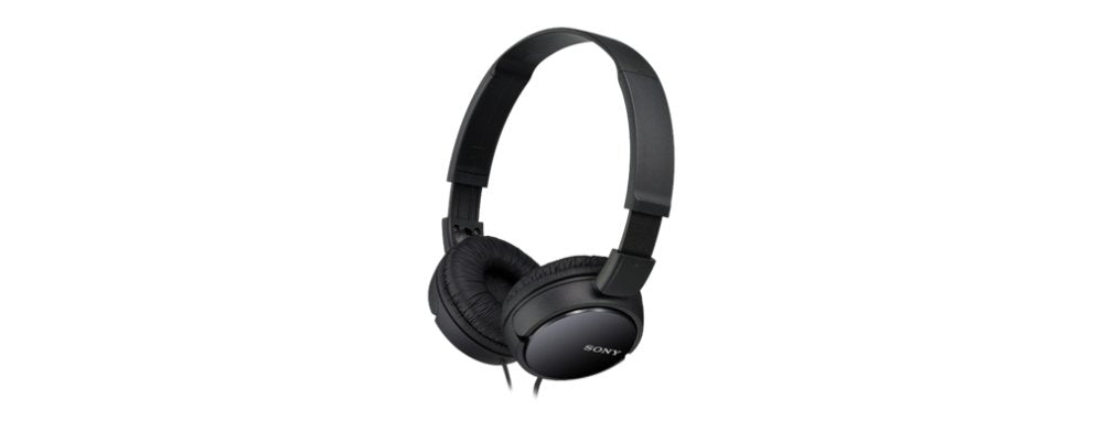 Sony MDR-ZX110 Wired Overhead Headphones, Neodymium Dynamic Drivers, Swivel Fold Design - Black