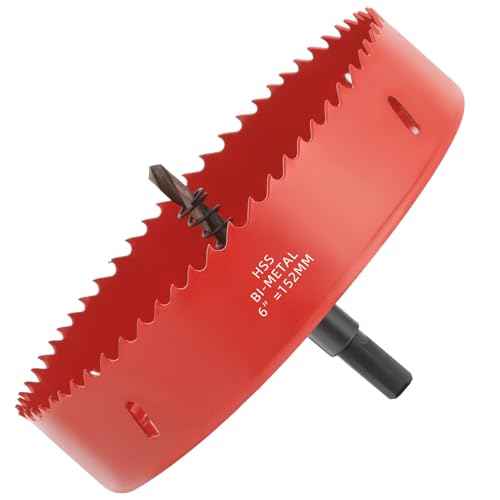 6 in. Bi-Metal Hole Saw Drill Bits - Versatile and Durable Hole Cutter for Wood, Plywood, Plaster Drywall, Ceiling, Plastic Pipe, PVC and Thin Metal - Includes Arbor & Pilot Bit (152mm)