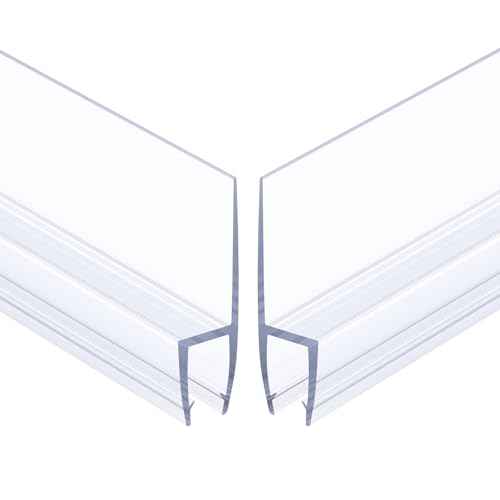 AmazerBath Shower Door Side Seal Strip (Set of 2), Frameless Glass Shower Door Seal Strip - Suitable for 1/4 Inch Glass, 78 inch