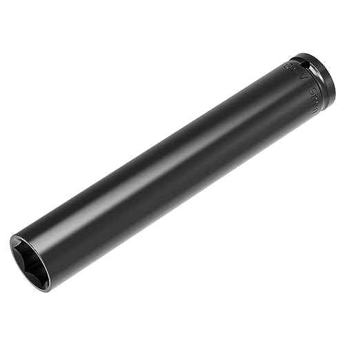 1/2 Inch Drive by 19mm(3/4-Inch) Deep Impact Socket, Heat-Treated CR-V Steel 6 Inch Length, 6-Point Metric Sizes