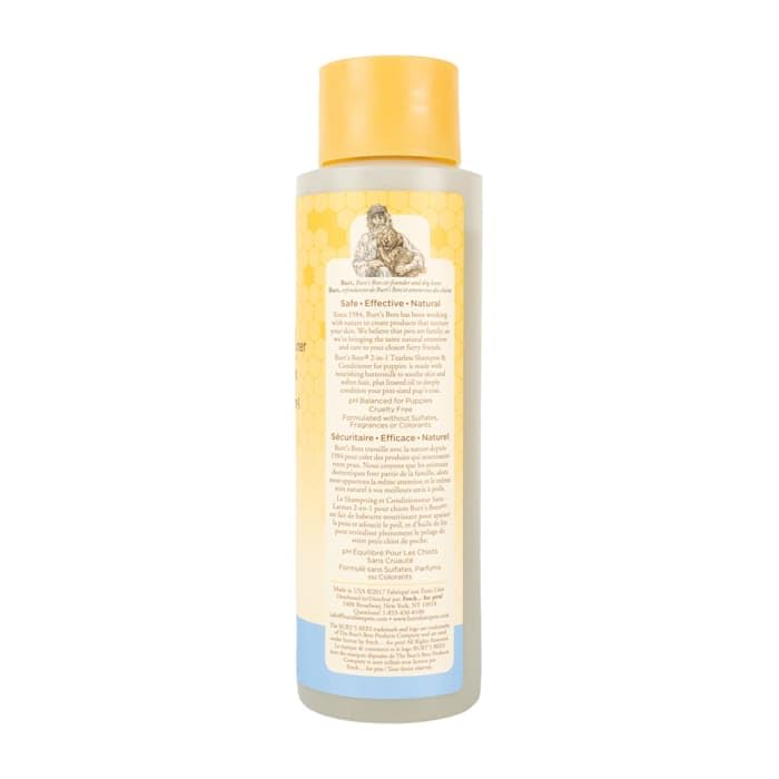 Burts Bees Tearless 2 in 1 Shampoo and Conditioner for Puppies with Buttermilk & Linseed Oil, 473ml, white
