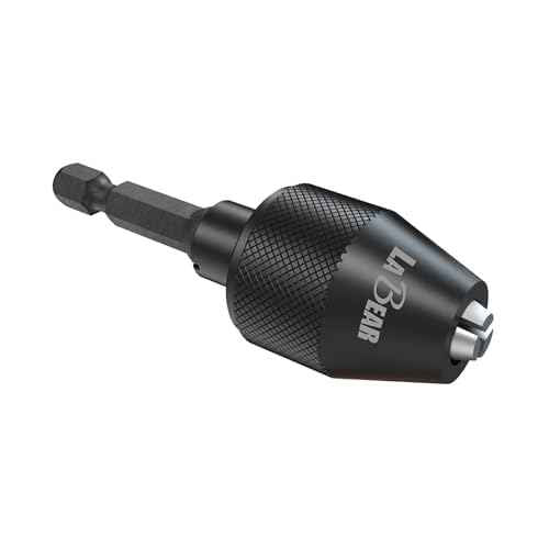 LABEAR- Drill Chuck Keyless Mini 3-Jaw Adapter with Quick-change 1/4" Hex Shank to Hold 1.5-6mm Alloy Black Drill Bits Milling Cutters