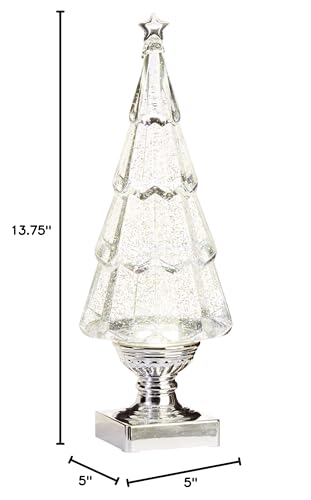 RAZ Imports 13.75" Lighted Tree Water Lantern Acrylic Snow Globe - Swirling Glitter Battery Operated