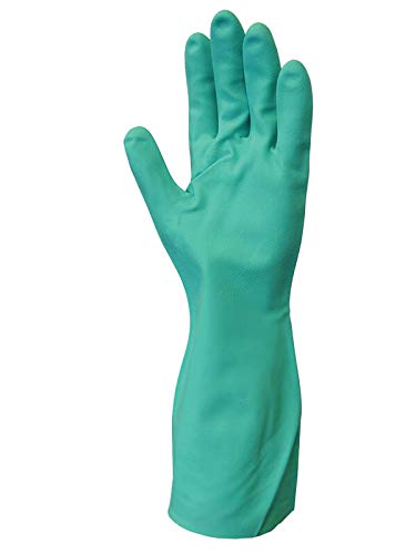 SHOWA 730 Nitrile Cotton Flock-lined Chemical Resistant Glove, Large (Pack of 12 Pairs)