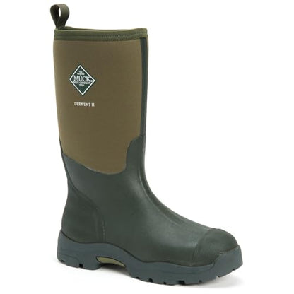 Muck Boots Unisex Derwent II Pull On Waterproof Wellington Boot, Dark Green, 8
