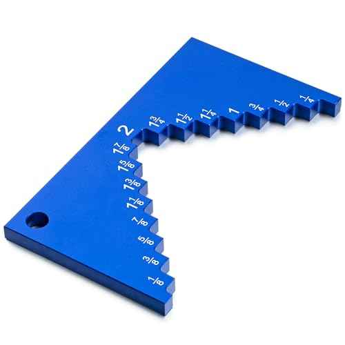 Dreyoo Table Saw Height Gauge, Aluminum Height Gauge Saw for Router Table, Precision Woodworking Measuring Tools Setup Cutting Blade from 1/8 to 2 Inch, 1/4" Thick for Solid Standing(Blue)
