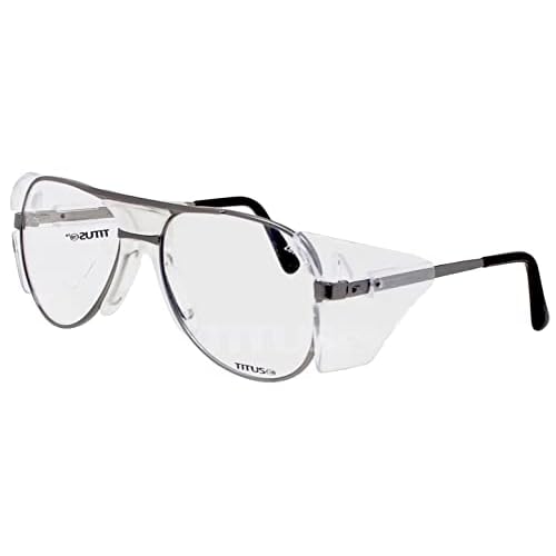 TITUS G77 Premium Metal Frame Aviator Z87+, Z87.1 Safety Glasses Side Shield Motorcycle Shooting DOT ANSI CE Approved Eyewear