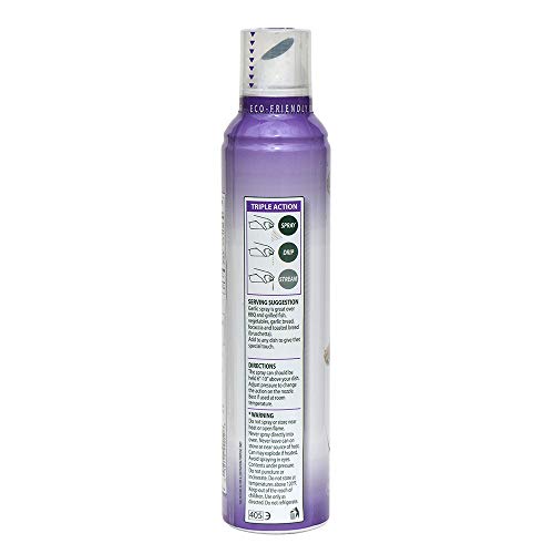 Mantova Extra Virgin Olive Oil Spray Garlic Flavored 8 oz. Spray Bottle - Manage Oil Amount - Great For Salads & Cooking