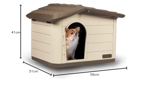 Rosewood Outdoor Cat, Dog and Rabbit House, Pet Kennel and Shelter - Brown