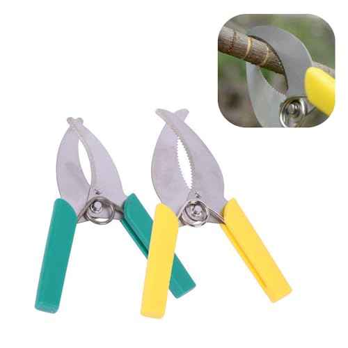 2 PCS Ring Barking Cutter Scissor Professional Grafting Tool Plant Cutters Girdling Shear Garden Tree Ring Cutter for Potted Plant Fruit Tree Orchard