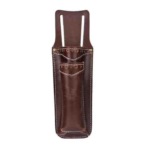 Tourbon Leather Garden Pruning Shears Folding Saw Double Holster Gardening Florist Pouch Multipurpose Tool Holder for Belt, Brown