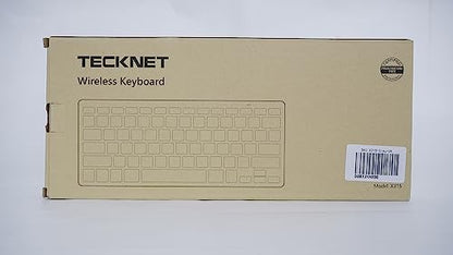 TECKNET 2.4G Wireless Keyboard, Small Keyboards with Media Hotkeys, Ultra Slim Compact Wireless Keyboard, 12-Month Battery Life, Compatible with PC, Desktop, Laptop, Smart TV - Grey
