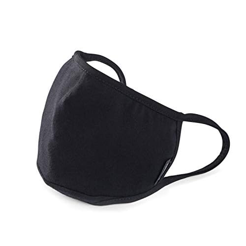 Allett Face Mask, Black | 2 Pack | Made of Cotton, Built in Polypropylene Filter | Soft Earloops, Washable, Reusable | With Nose Wire & Chin Gusset | For Adults