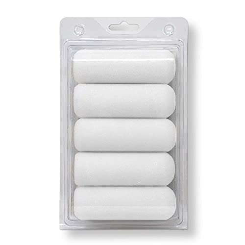 FoamPRO 163-P, 165-5 | 4” Fine Finish Foam Roller Refills (5 Pack) | Foam Paint Roller Covers | Home Painting Supplies & Paint Tools