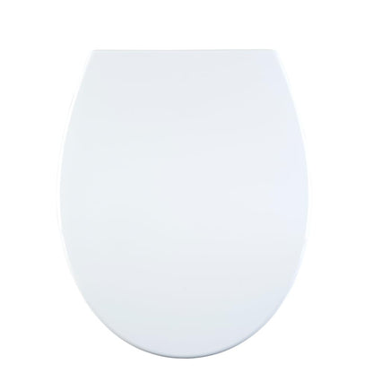 AQUALONA® Premium Thermoplastic Toilet Seat - Soft Close - Hard-Wearing Seat with One Button Hinge Release - Click, Lift & Clean Technology - Top and Bottom Fittings (White - Oval Shaped)