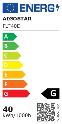 Aigostar 40W T9 Circular Fluorescent Light Tubes, Energy Saving Fluorescent Tube Lights 6500K Cool White G10q 2800LM