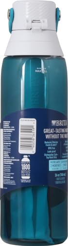Brita Insulated Filtered Water Bottle with Straw, Reusable, BPA Free Plastic, Sea Glass, 26 Ounce