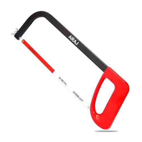 AIRAJ 12 In High-Tension Hacksaw with 24 TPI Bi-Metal Blade,Hand Saw Suitable for Metal, Wood, PVC