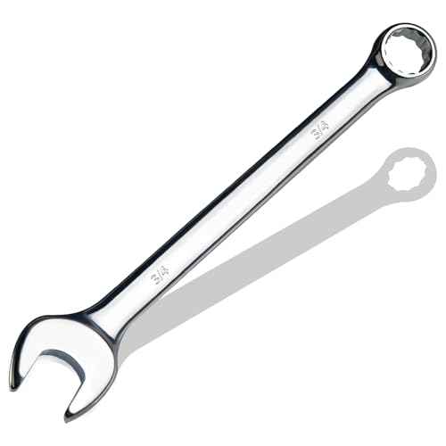3/4" SAE Combination Wrench, CR-V Steel with Mirror Polish, 12-Point Design, 15-Degree Offset, Perfect for Auto Repair, Household, Car & Truck Emergency