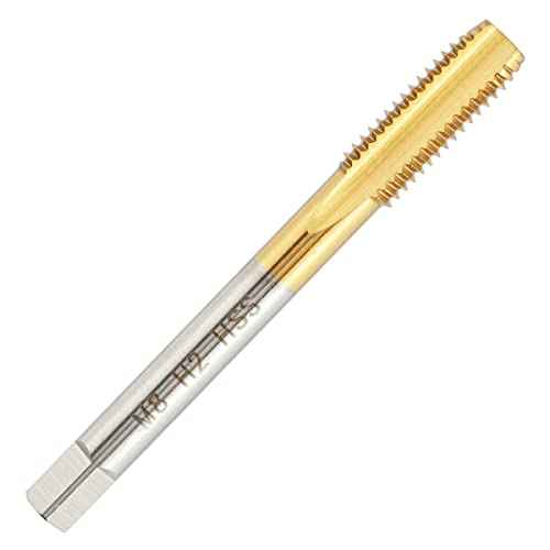 Metric M8 X 1.25 HSS Ti-Coated Straight Flute Thread Tap, M8 X 1.25mm Titanium Coated Thread Machine Tap Right Hand