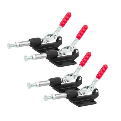POWERTEC 4PK Push Pull Toggle Clamp, 500lbs Holding Capacity, 305CM Quick Release Push Pull lever Clamp, Stroke Clamp for Welding, Woodworking Jigs and Fixtures, Pocket Hole Jigs, CNC (20318-P4)