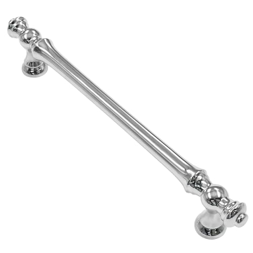Alzassbg 10 Pack Polished Chrome Cabinet Pulls, 5 Inch(128mm) Hole Centers Morden Straight Kitchen Cabinet Handles AL3085CP