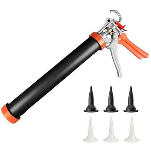Sausage Caulking Gun,20 oz Sausage Foil Pack/10 oz Cartridge Adhesive Dual-Purpose,18:1 Thrust,15¡± Aluminum Sealant Manual Caulk Gun Kit With 6 Cone Nozzles (1 Pack)