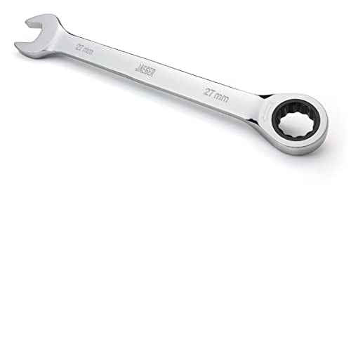 Jaeger 27 mm Ratchet Wrench with 113-Tooth Ratcheting Precision and Hardened, Polished Steel for Projects with Metric Tight Spaces