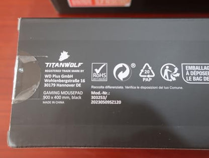 TITANWOLF - XXL Speed Gaming Mouse Mat Mouse Pad - Extra Large 900 x 400 x 4mm - Water-Resistant Mousepad with Non-Slip Rubber Base - Smooth Cloth Surface - Black