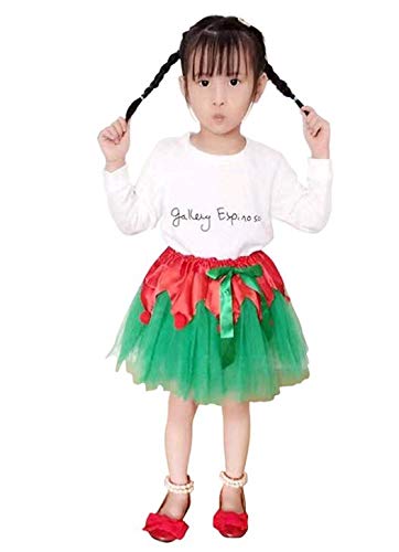 Jastore® Girls Layered Stars Sequins Tutu Skirt Princess Ballet Dance Dress (Christmas Tutu Green 1)