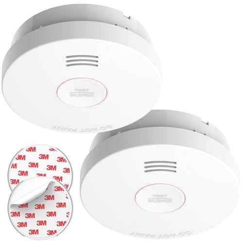 SITERLINK Smoke Detectors 10 Year Battery Operated,UL217-9th Listed Smoke Alarm with Test-Silence Button,Photoelectric Sensor Fire Alarms Smoke Detectors with LED Lights for Home, GS525A (2 Pack)