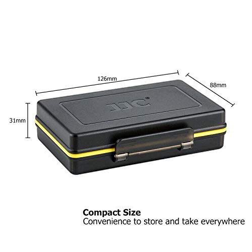 JJC SD Card Holder Case for 6 SD SDHC SDXC Memory Cards with 2 Slots for Canon LP-E6 LP-E6N on 5D Mark IV III II 5Ds 5DsR 6D 6D Mark II 7D 7D mark III II 80D 70D 60D