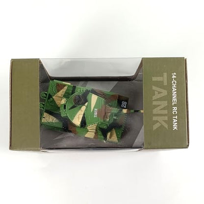 YouCute 2.4G Mini RC Tank with USB charger cable Remote Control Panzer tank 1:72 German Tiger I with Sound, Rotating Turret and Recoil Action When Cannon Artillery Shoots (Green)