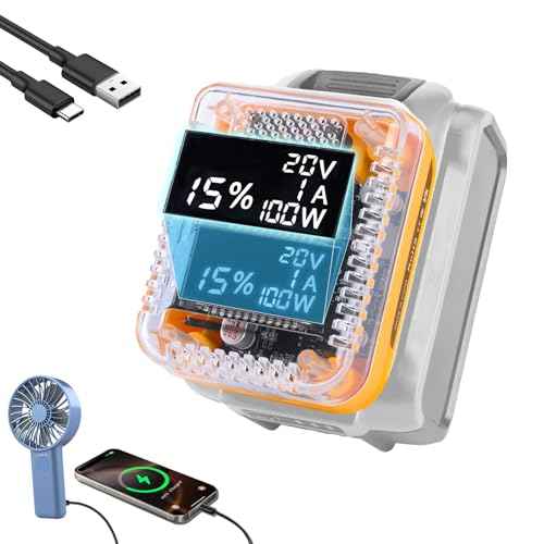 138W USB Battery Adapter for Dewalt with LED Display, Power Inverter Battery Charger Power Station with Type-C Port & USB Port & LCD for Dewalt 20V & Electronic Device (Tool Only)