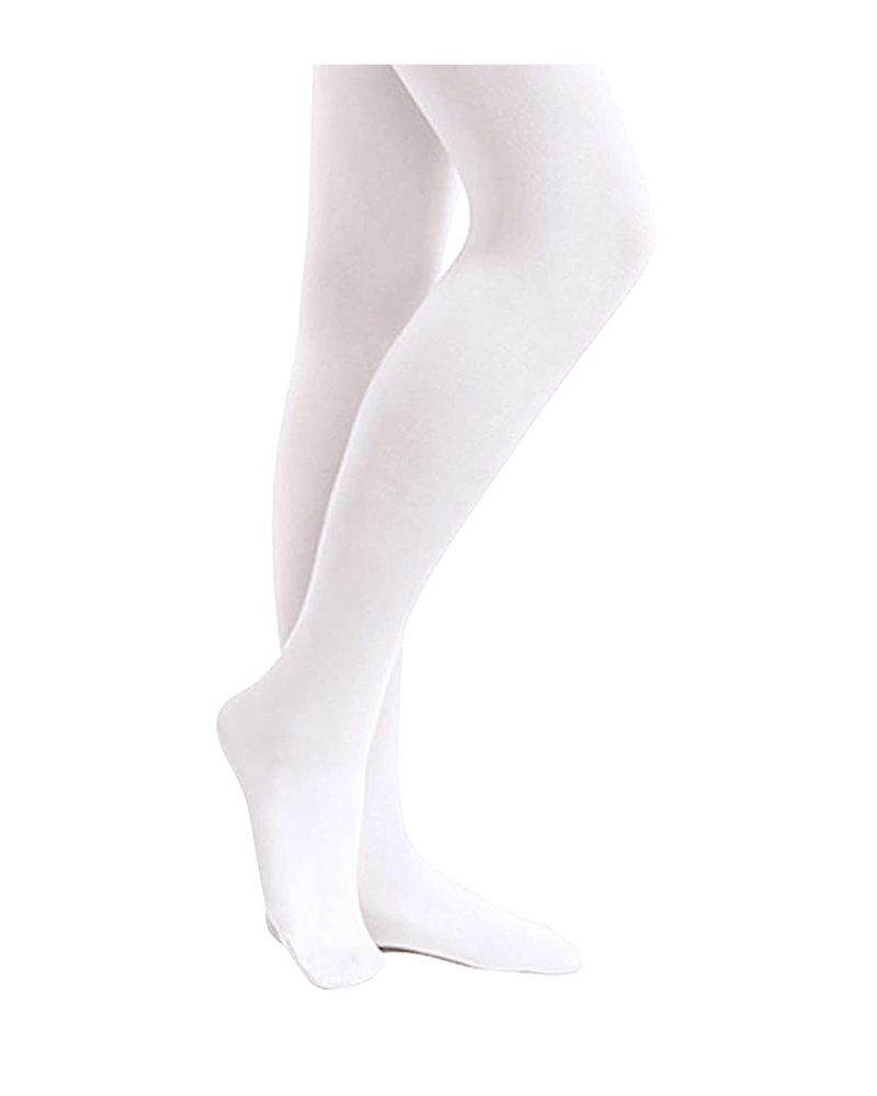 Stelle Girls' Ultra Soft Pro Dance Tight/Ballet Footed Tight(Toddler/Little Kid/Big Kid),WT,S White