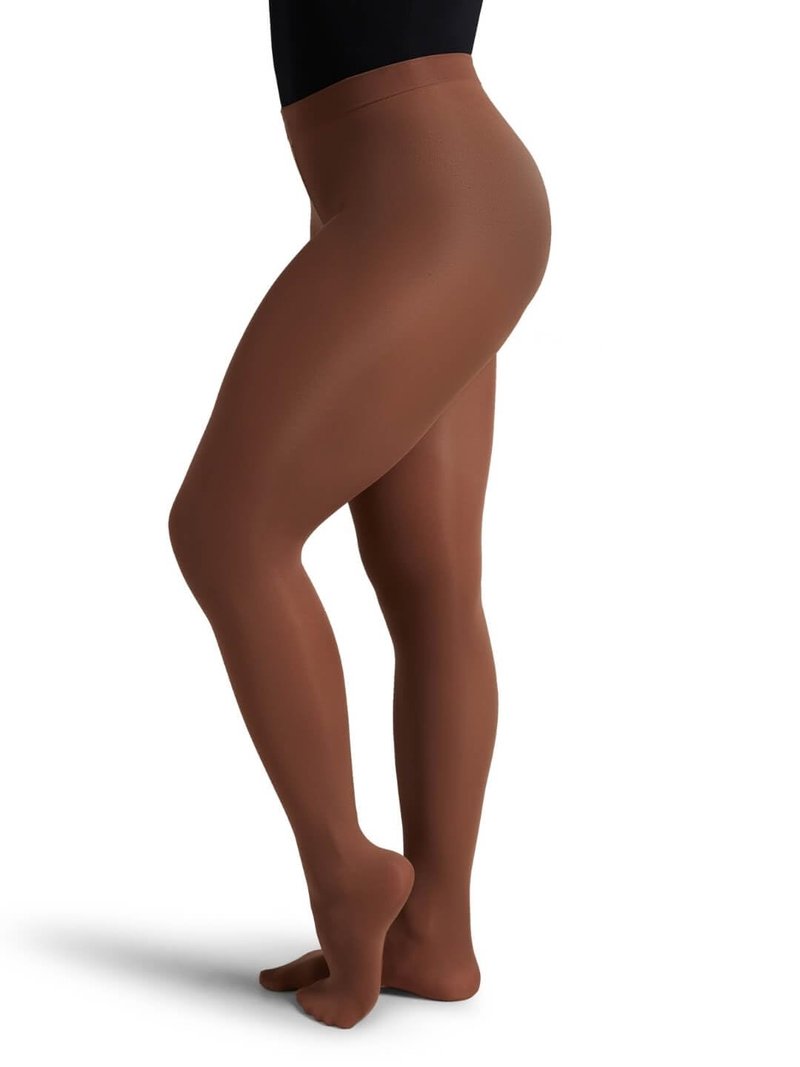 Capezio Womens Ultra Soft Self Knit Waistband Transition Tight, Mocha, Small-Medium US