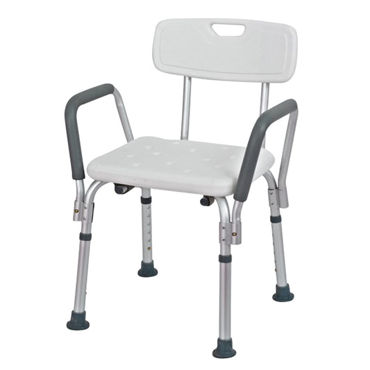 Bemis Shower Chair with Backrest and Padded Arms, Adjustable Height Legs
