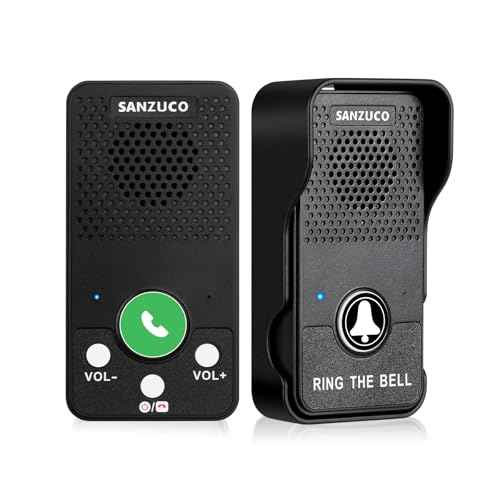 Doorbells, Hands Free Wireless Doorbell Intercom Upgrade, Waterproof Full Duplex Door Bell 1000 Feet Two Way Communication with 4 Chimes, 8 Level Volume & LED Flash, Black