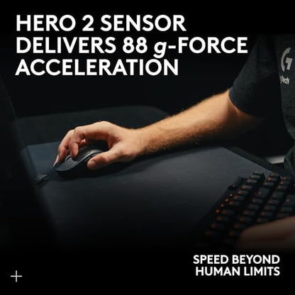 Logitech G PRO X SUPERLIGHT 2 LIGHTSPEED Wireless Gaming Mouse, 8K Polling, Lightweight, 60g, LIGHTFORCE Hybrid Switches, HERO 2 Sensor, 888 IPS, 44K DPI, 5 Programmable Buttons, USB-C, PC/Mac - White