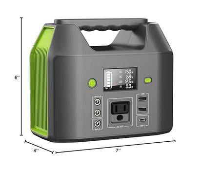 Portable Power Station EnginStar 300W Solar Generator 110V 296Wh Power Bank Two Pure Sine Wave AC Outlet 80000mAh Lithium Battery Pack for Camping Outdoors Trip RV Hunting Vans Emergency Backup