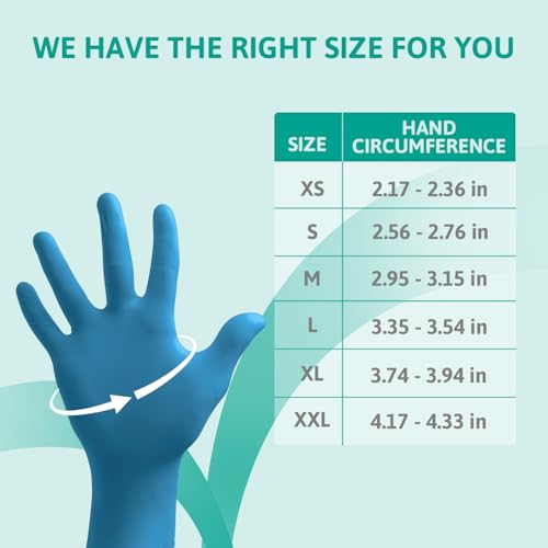 Ansell VersaTouch 92-465 Nitrile Disposable Gloves, Chemical Resistant, Mechanical Protection, DIY Applications, Examination Glove, Industrial Safety PPE, Size L (100 Pieces)