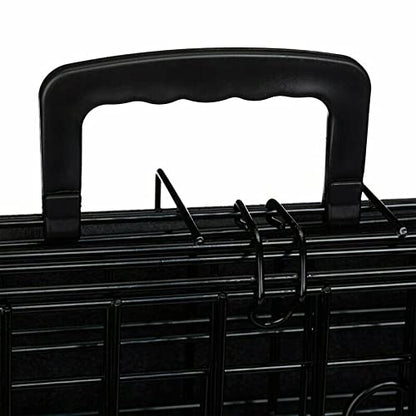 Cardys Dog Crate Puppy Pet Cage with 2 Doors Easy Clean Removable Plastic Tray Folding Metal Training Crate (Small 24''), black