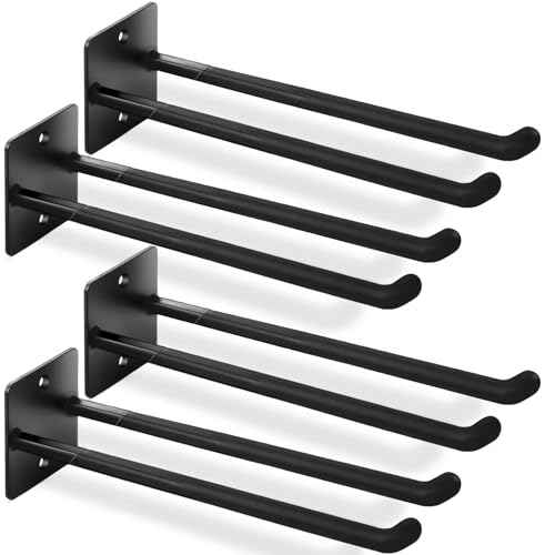 14 Inches Garage Hooks Heavy Duty, Extra Large 4Pcs Heavy Duty Garage Hooks,Duty Wall Mount Organizer for Hanging Yard Tools,Car Tires, Ladders,Chairs (Black)