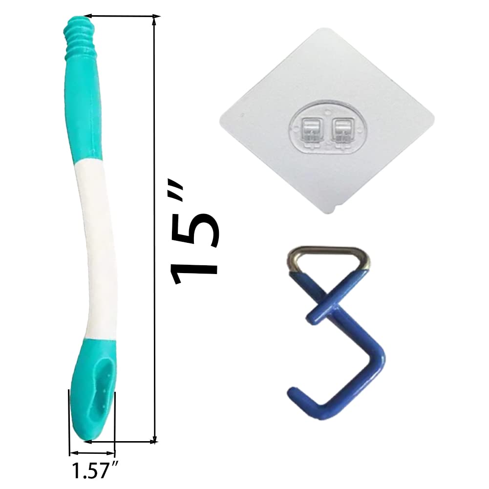 HENGXIA Wipe Assist, 15" Long Reach Comfort Wipe Holder, Ideal Self Wipe Assist Bottom Wiping Aid for Limited Mobilities, Extend Your Reach, Grips Toilet Paper or Pre-Moistened Wipes