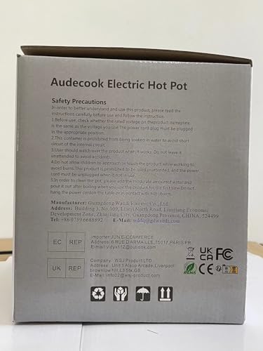 Audecook Hot Pot Electric with Steamer, 1.5L Portable Nonstick Rapid Noodles Cooker, Travel Electric Skillet with Dual Power Control for Pasta/Soup/Steak/Egg/Oatmeal(Black)