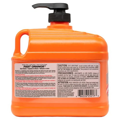Fast Orange Permatex 25217 Pumice Lotion, Heavy Duty Hand Cleaner, Natural Citrus Scent, Waterless Cleaner For Mechanics, Strong Grease Fighter, 1/2 Gallon, Orange, 64 Fl Oz (Pack of 1)