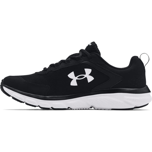 Under Armour Men's Charged Assert 9 Running Shoe, Black (001)/White, 9 X-Wide US