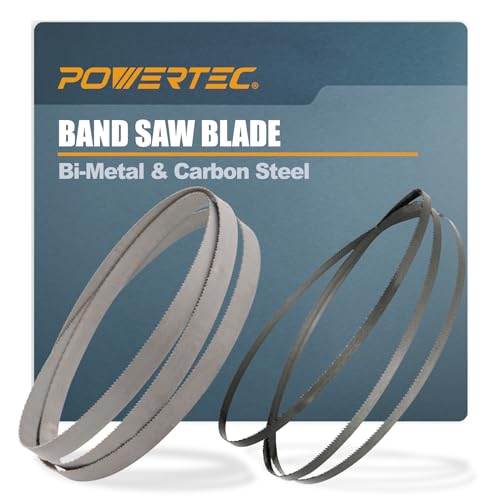 POWERTEC 59-1/2 Inch Bandsaw Blades Assortment for Woodworking & Non-Ferrous Metal Cutting, Band Saw Blades for Wen 3959, Craftsman, Porter-Cable, Ryobi, Delta, B&D & Skil 9" Band Saw, 2 Pack (13701)
