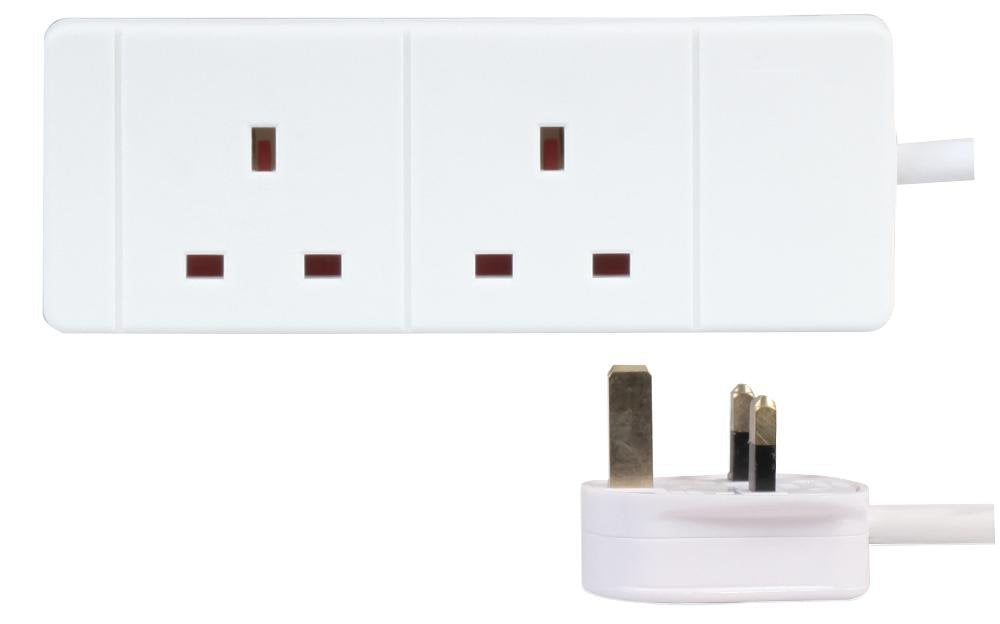 PRO ELEC PELB1509 2 Gang Extension Lead White, 2m