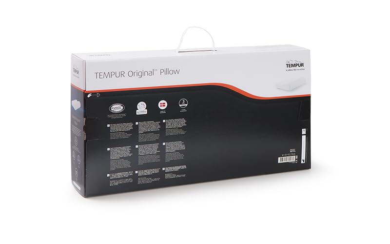 TEMPUR Original Ergonomic Pillow, Ergonomic Memory Foam Neck Support Pillow For Larger Frames, For Side and Back Sleepers with Washable Cover, Queen X-Large (61 x 31 x 13/10 cm), 1 unit